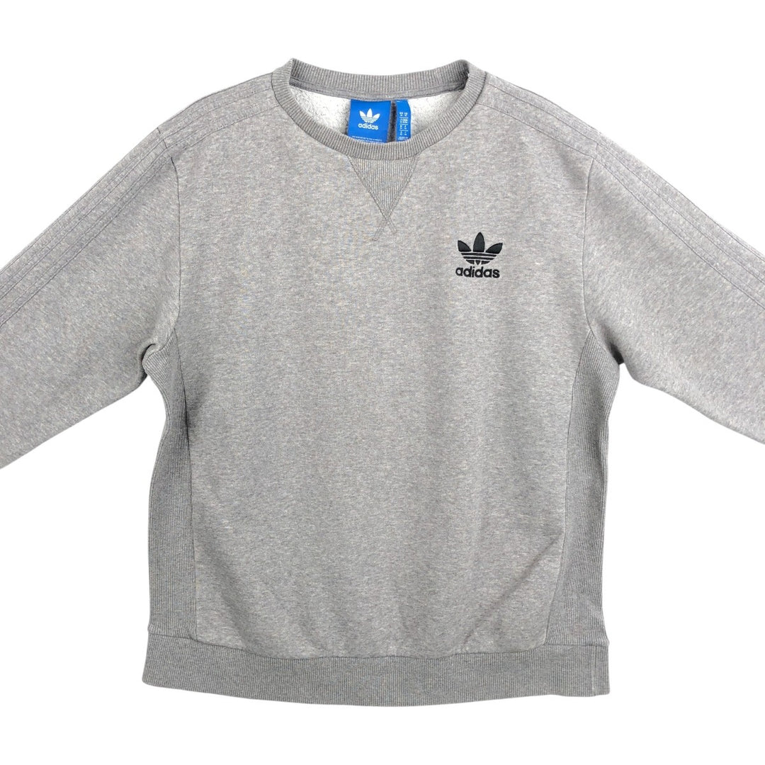 Adidas logo sweatshirt, men's size M cotton gray type Vintage Second Hand