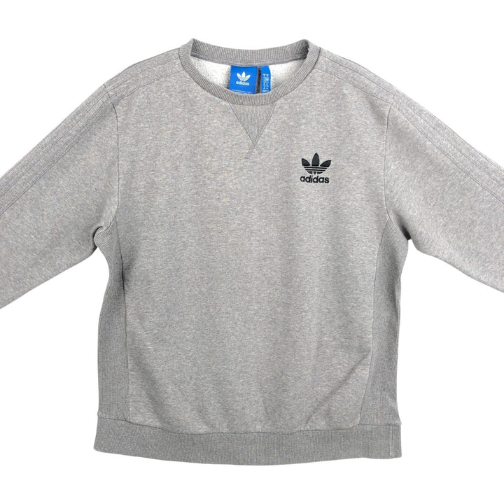 Adidas logo sweatshirt, men's size M cotton gray type Vintage Second Hand