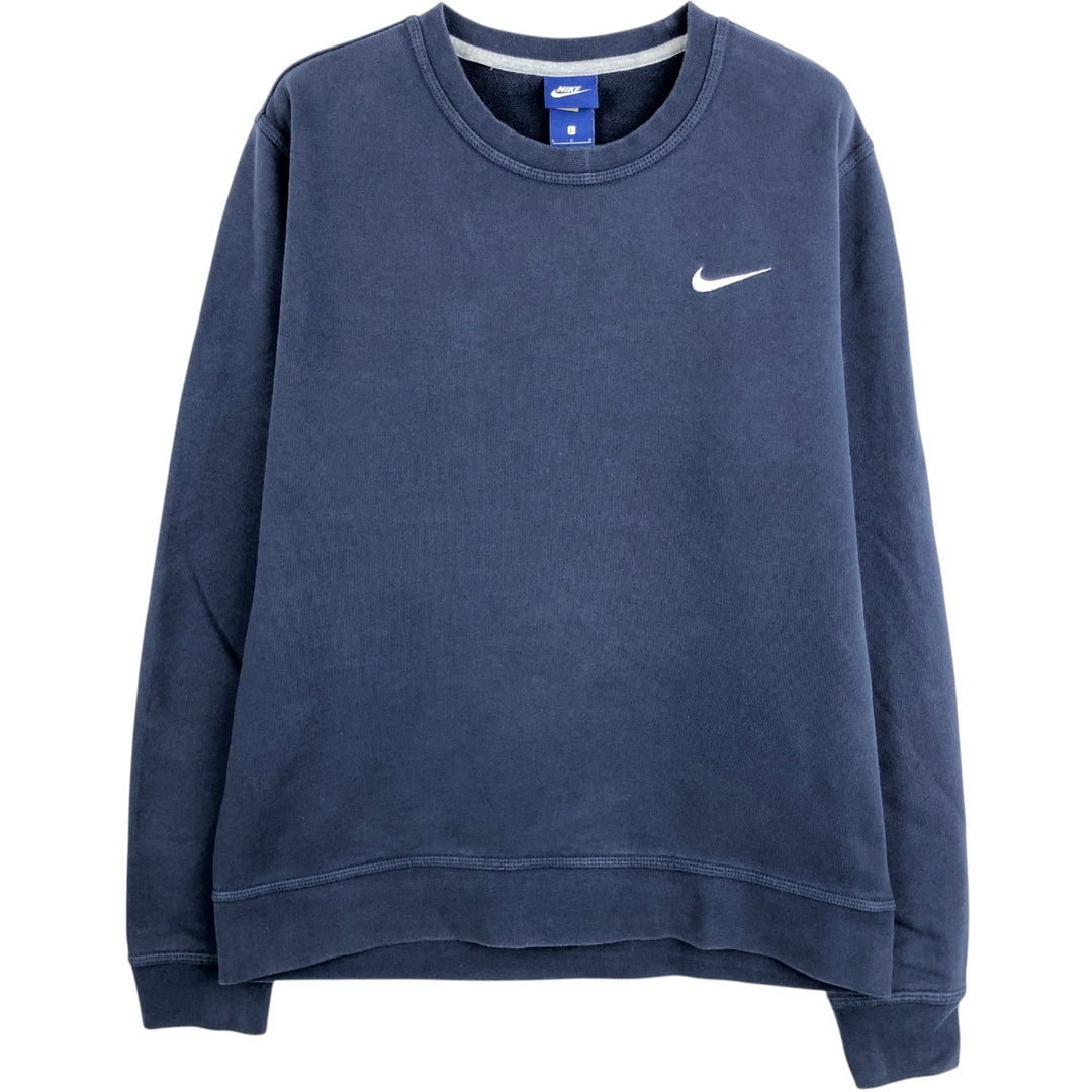 Nike logo sweatshirt, size L, men's cotton navy blue type Vintage Second Hand