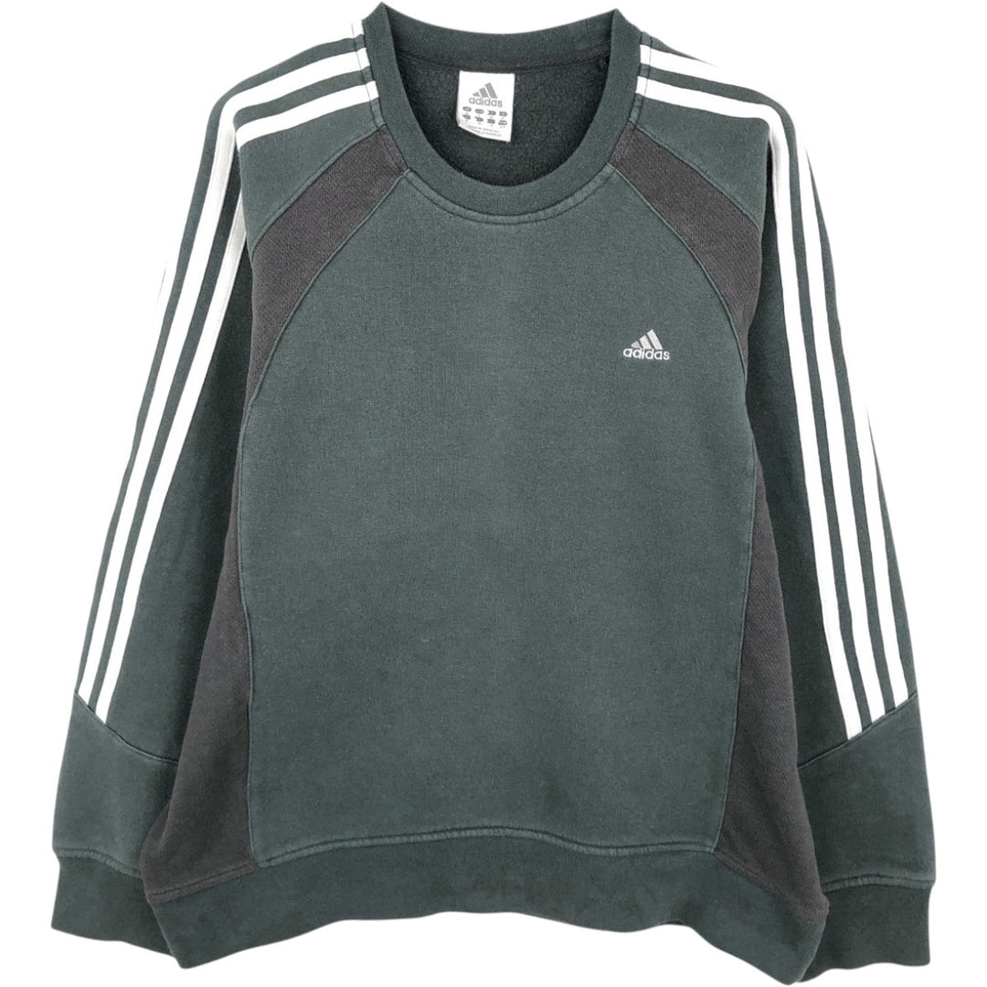 2000'S Adidas One-Point Logo Sweatshirt, Men's Size Small cotton Green type dark green Vintage Second Hand
