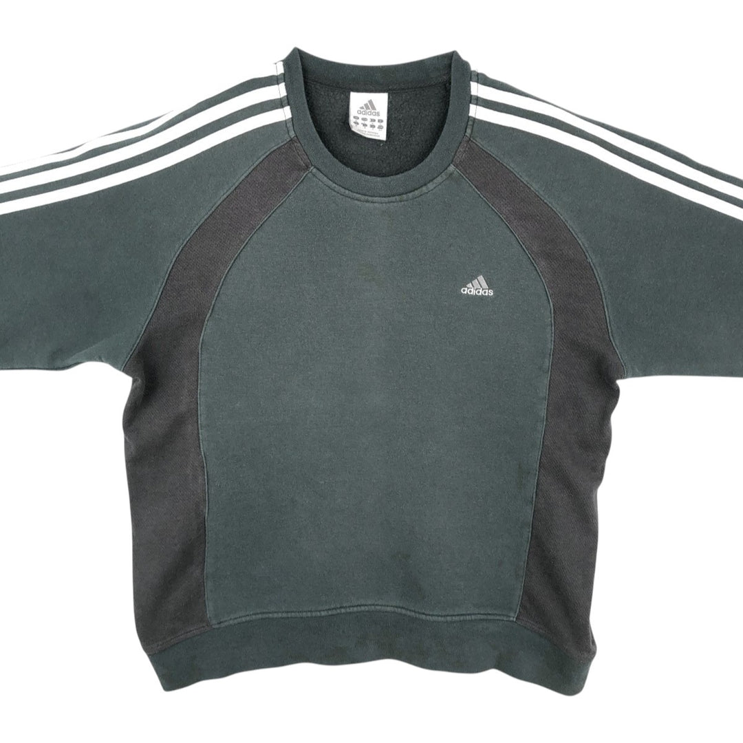 2000'S Adidas One-Point Logo Sweatshirt, Men's Size Small cotton Green type dark green Vintage Second Hand