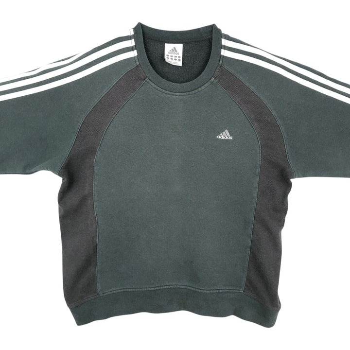 2000'S Adidas One-Point Logo Sweatshirt, Men's Size Small cotton Green type dark green Vintage Second Hand