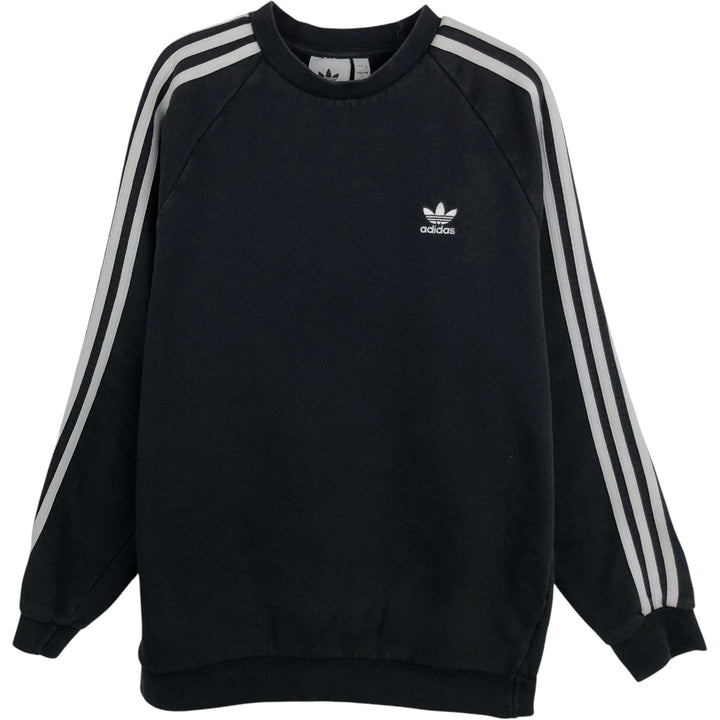 Adidas One Point Logo Sweatshirt Trainer Men's M Size cotton black type Vintage Second Hand