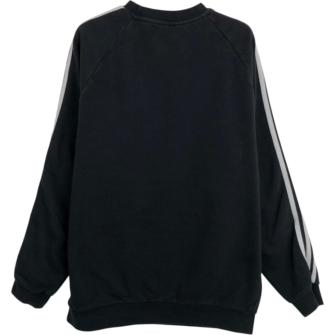 Adidas One Point Logo Sweatshirt Trainer Men's M Size cotton black type Vintage Second Hand