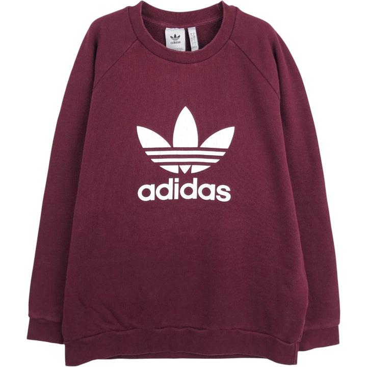 Adidas logo sweatshirt, men's size L cotton Red type red-purple Vintage Second Hand