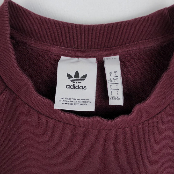 Adidas logo sweatshirt, men's size L cotton Red type red-purple Vintage Second Hand