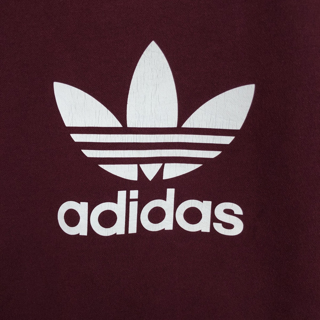 Adidas logo sweatshirt, men's size L cotton Red type red-purple Vintage Second Hand