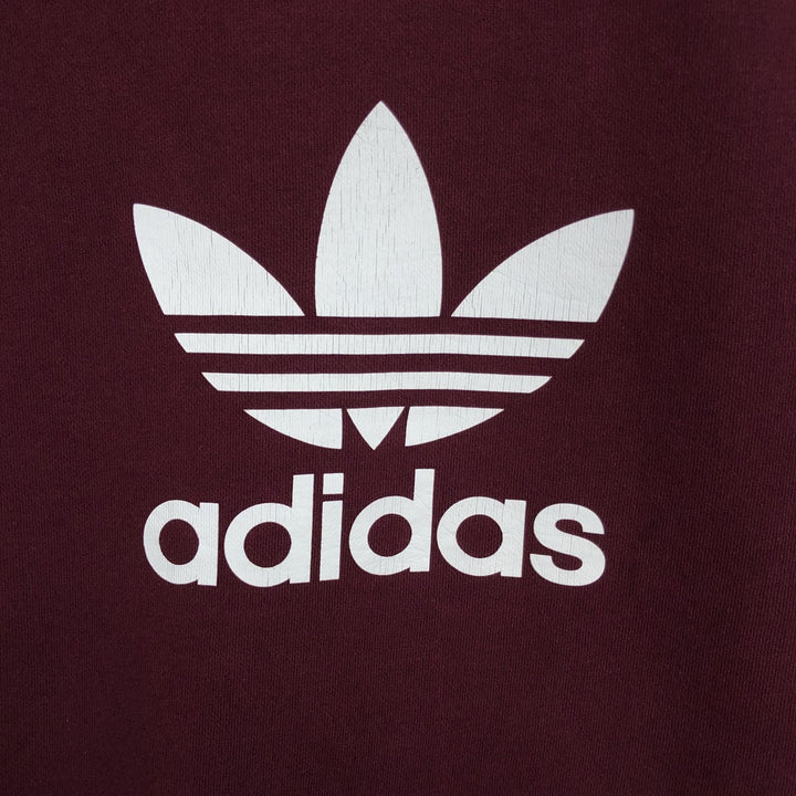 Adidas logo sweatshirt, men's size L cotton Red type red-purple Vintage Second Hand