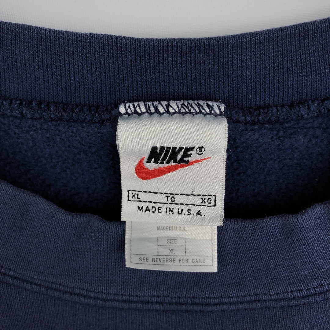 90'S Nike Logo Sweatshirt, Made in USA, Men's XL, Vintage cotton navy blue type Vintage Second Hand