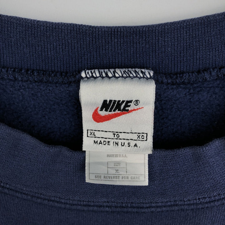 90'S Nike Logo Sweatshirt, Made in USA, Men's XL, Vintage cotton navy blue type Vintage Second Hand
