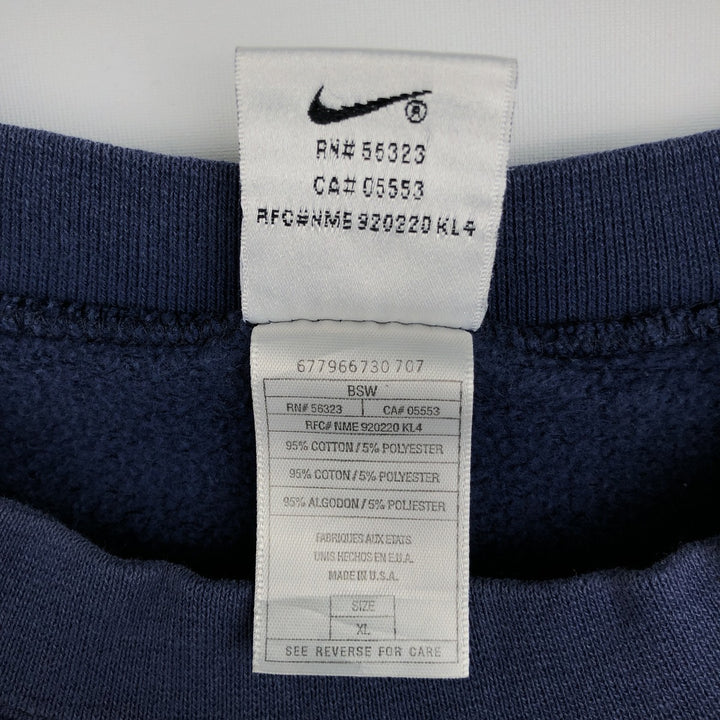 90'S Nike Logo Sweatshirt, Made in USA, Men's XL, Vintage cotton navy blue type Vintage Second Hand