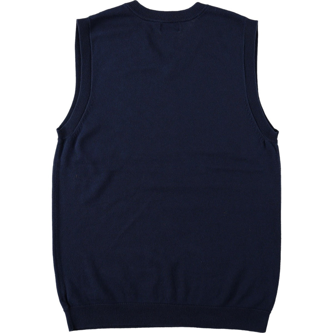 Old Navy V-neck cotton knit vest, women's size XL (approx.) cotton navy blue type Vintage Second Hand