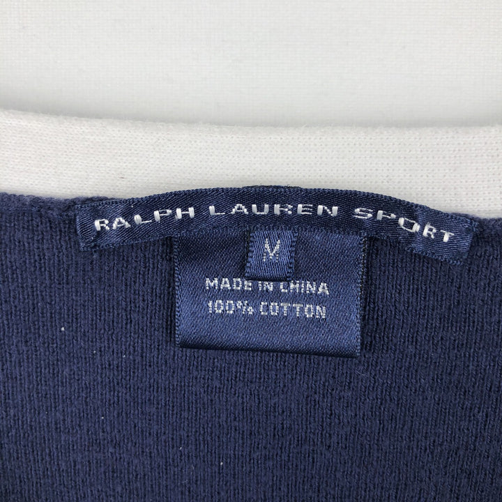 Ralph Lauren RALPH LAUREN SPORT V-neck cotton vest, women's size M (approx.) cotton navy blue type Vintage Second Hand