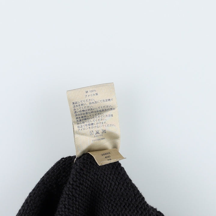 ~2000'S Lands' End V-neck cotton knit vest, made in USA, women's size M equivalent. cotton black type Vintage Second Hand