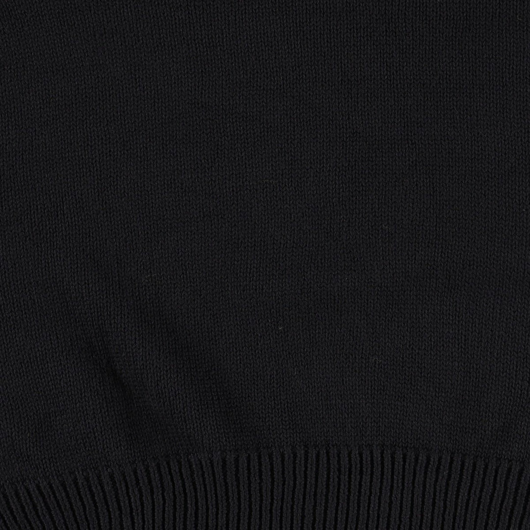 ~2000'S Lands' End V-neck cotton knit vest, made in USA, women's size M equivalent. cotton black type Vintage Second Hand