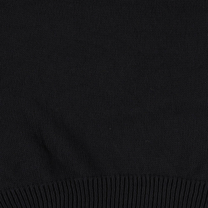 ~2000'S Lands' End V-neck cotton knit vest, made in USA, women's size M equivalent. cotton black type Vintage Second Hand