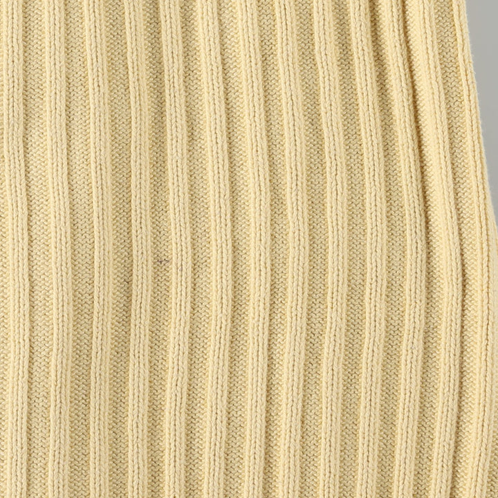 Ralph Lauren POLO by Ralph Lauren Ribbed V-Neck Cotton Knit Vest, Women's Size L (approx.) cotton ivory Vintage Second Hand