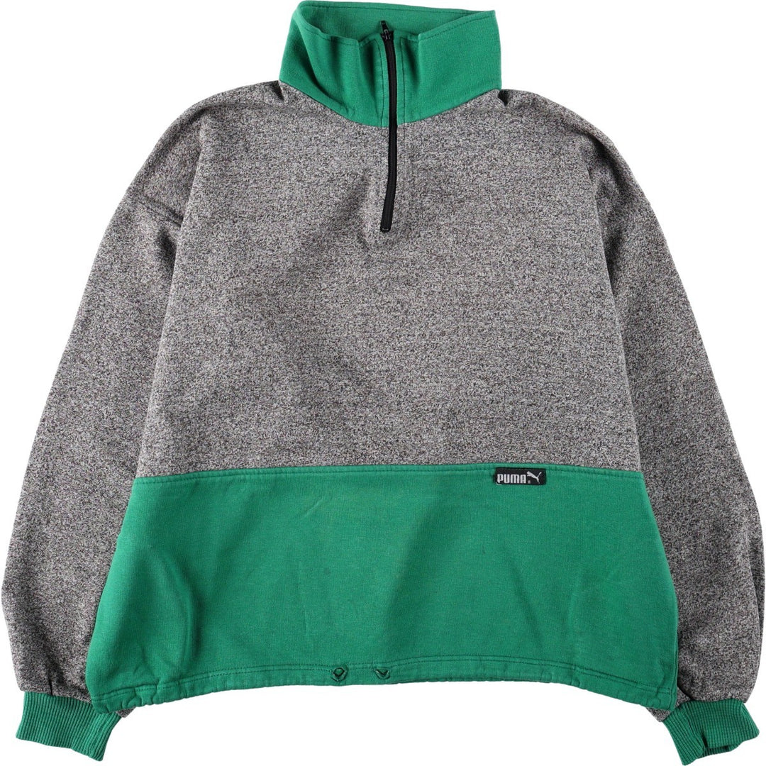 Vintage 70s-80'S Puma Half-Zip Sweatshirt, Made in France, Men's Size M (approx.) acrylic gray type Vintage Second Hand
