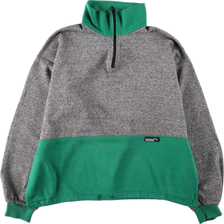 Vintage 70s-80'S Puma Half-Zip Sweatshirt, Made in France, Men's Size M (approx.) acrylic gray type Vintage Second Hand
