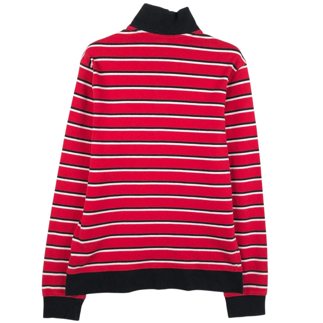 Ralph Lauren POLO RALPH LAUREN Striped Pattern Half-Zip Sweatshirt (Women's Size M) cotton tricolor color Vintage Second Hand