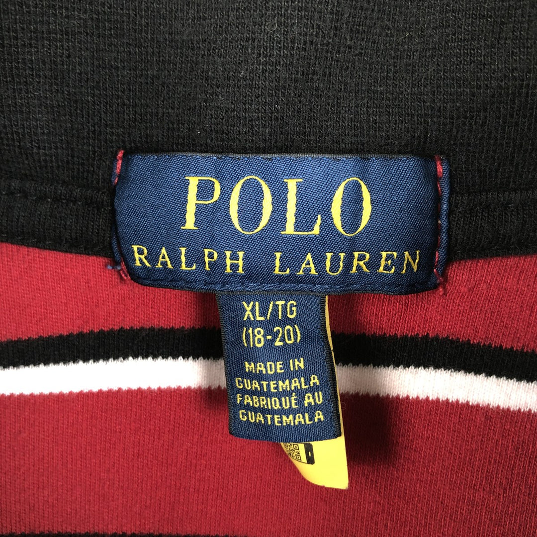 Ralph Lauren POLO RALPH LAUREN Striped Pattern Half-Zip Sweatshirt (Women's Size M) cotton tricolor color Vintage Second Hand