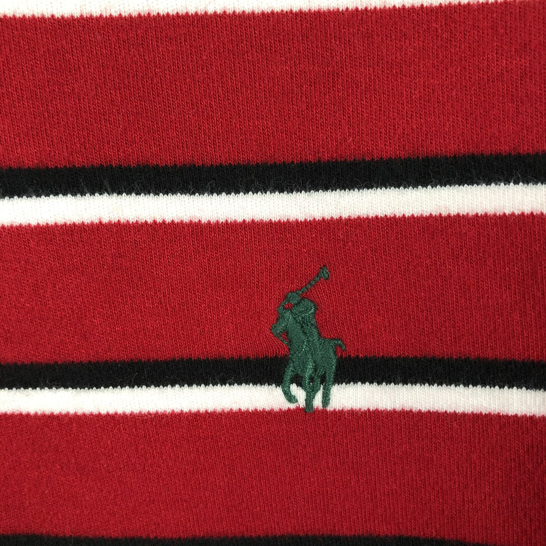 Ralph Lauren POLO RALPH LAUREN Striped Pattern Half-Zip Sweatshirt (Women's Size M) cotton tricolor color Vintage Second Hand