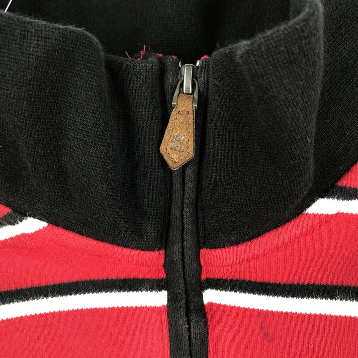 Ralph Lauren POLO RALPH LAUREN Striped Pattern Half-Zip Sweatshirt (Women's Size M) cotton tricolor color Vintage Second Hand