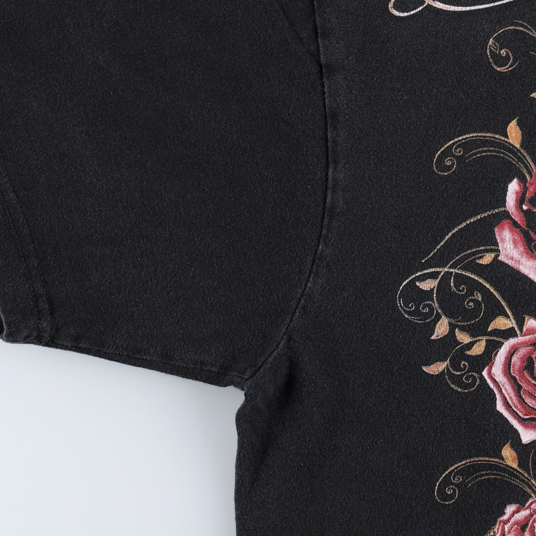 Our Lady of Guadalupe print T-shirt, women's size L (approx.) unclear black type Vintage Second Hand