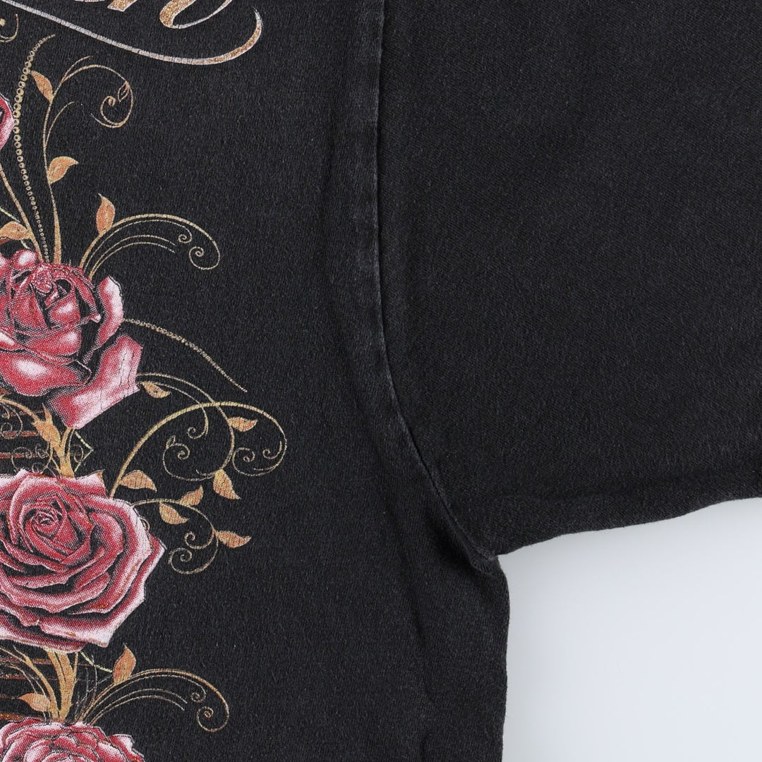 Our Lady of Guadalupe print T-shirt, women's size L (approx.) unclear black type Vintage Second Hand