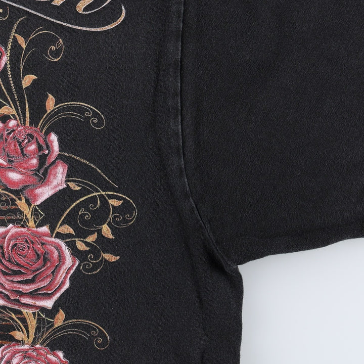 Our Lady of Guadalupe print T-shirt, women's size L (approx.) unclear black type Vintage Second Hand
