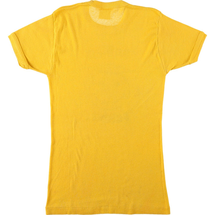 ~80'S Sportsman Smile Print T-Shirt, Women's Size S (Equivalent), Vintage unclear yellow type Vintage Second Hand