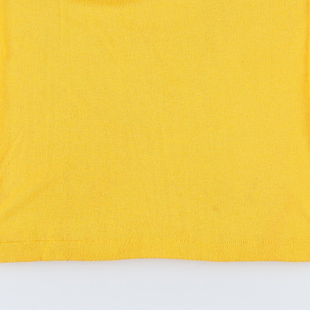 ~80'S Sportsman Smile Print T-Shirt, Women's Size S (Equivalent), Vintage unclear yellow type Vintage Second Hand