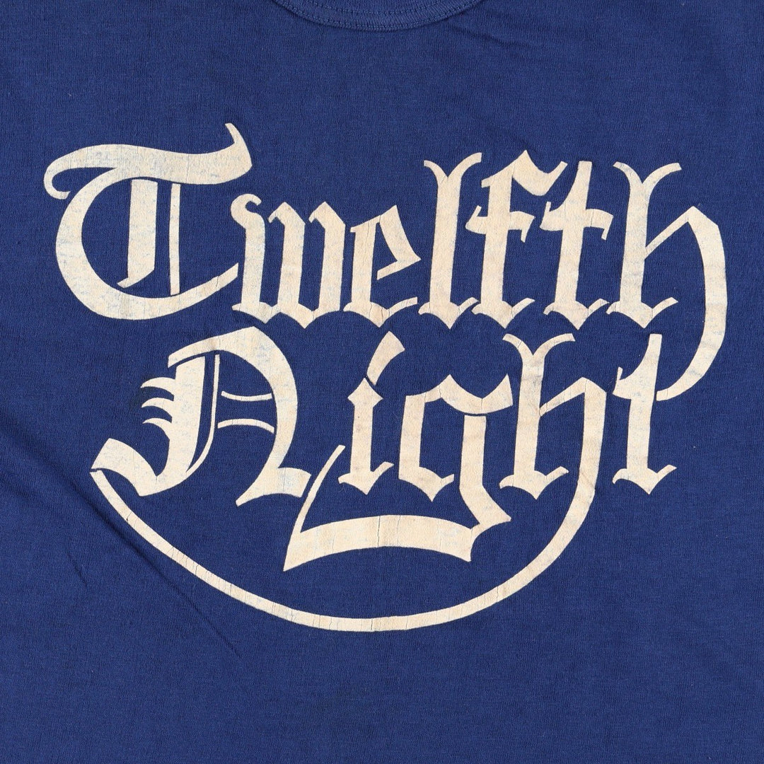 ~80'S TIGER BRAND Print T-Shirt, Made in Canada, Women's Size S (approx.) cotton navy blue type Vintage Second Hand