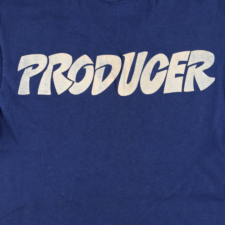 ~80'S TIGER BRAND Print T-Shirt, Made in Canada, Women's Size S (approx.) cotton navy blue type Vintage Second Hand