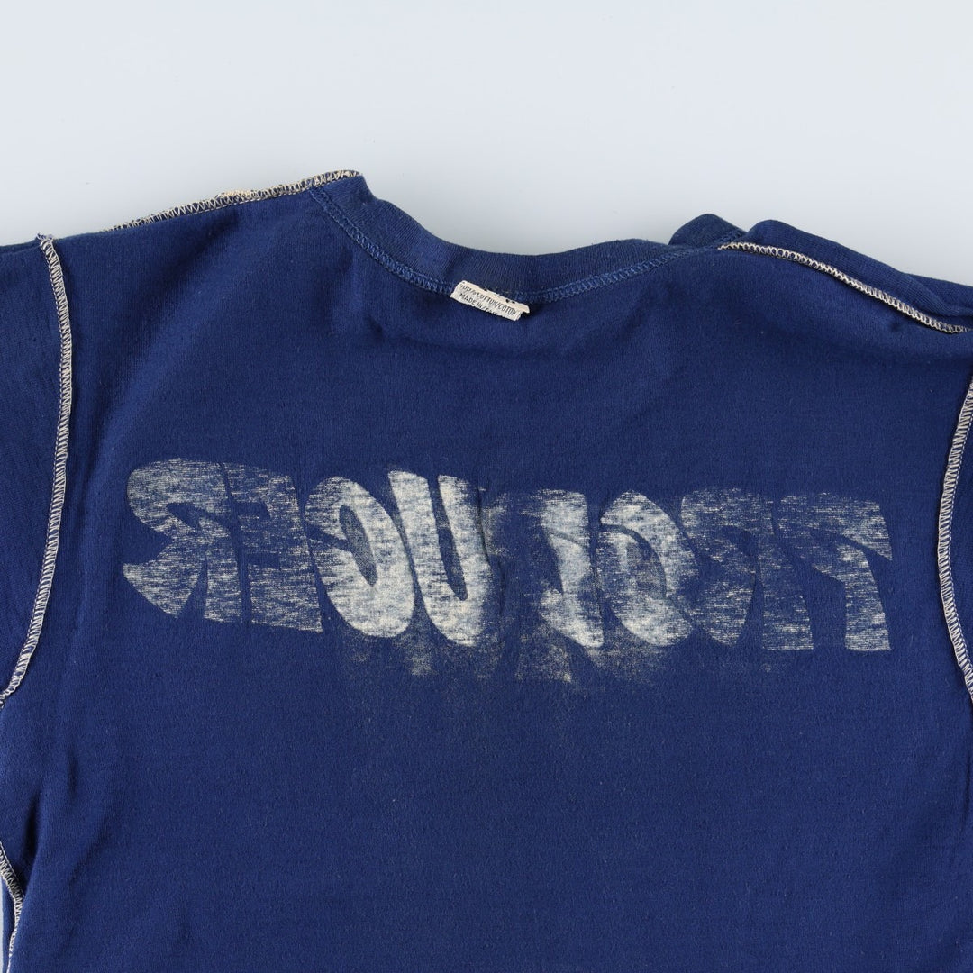 ~80'S TIGER BRAND Print T-Shirt, Made in Canada, Women's Size S (approx.) cotton navy blue type Vintage Second Hand