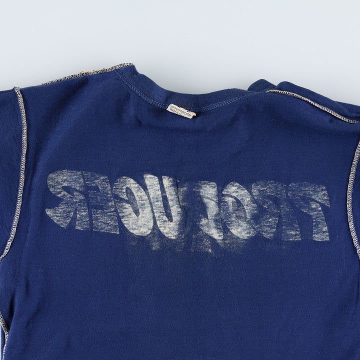 ~80'S TIGER BRAND Print T-Shirt, Made in Canada, Women's Size S (approx.) cotton navy blue type Vintage Second Hand