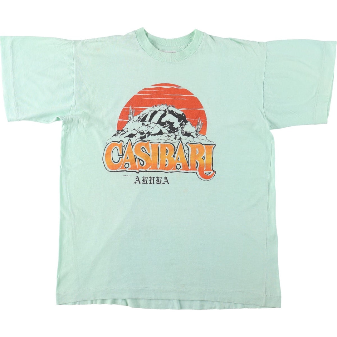 90'S Paradise Island Print T-Shirt, Women's Size M (approx.), Vintage cotton Mint green Vintage Second Hand