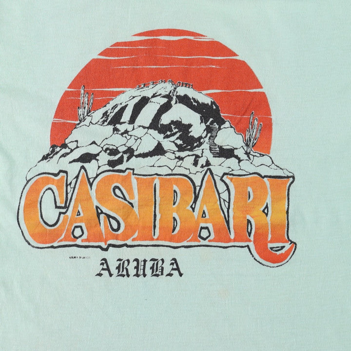 90'S Paradise Island Print T-Shirt, Women's Size M (approx.), Vintage cotton Mint green Vintage Second Hand