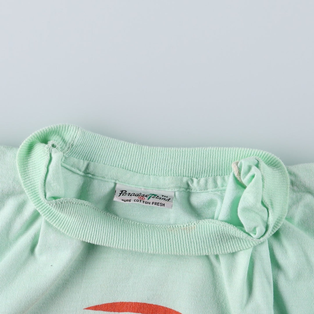 90'S Paradise Island Print T-Shirt, Women's Size M (approx.), Vintage cotton Mint green Vintage Second Hand
