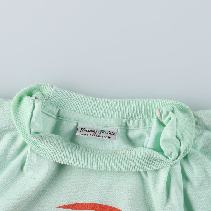 90'S Paradise Island Print T-Shirt, Women's Size M (approx.), Vintage cotton Mint green Vintage Second Hand