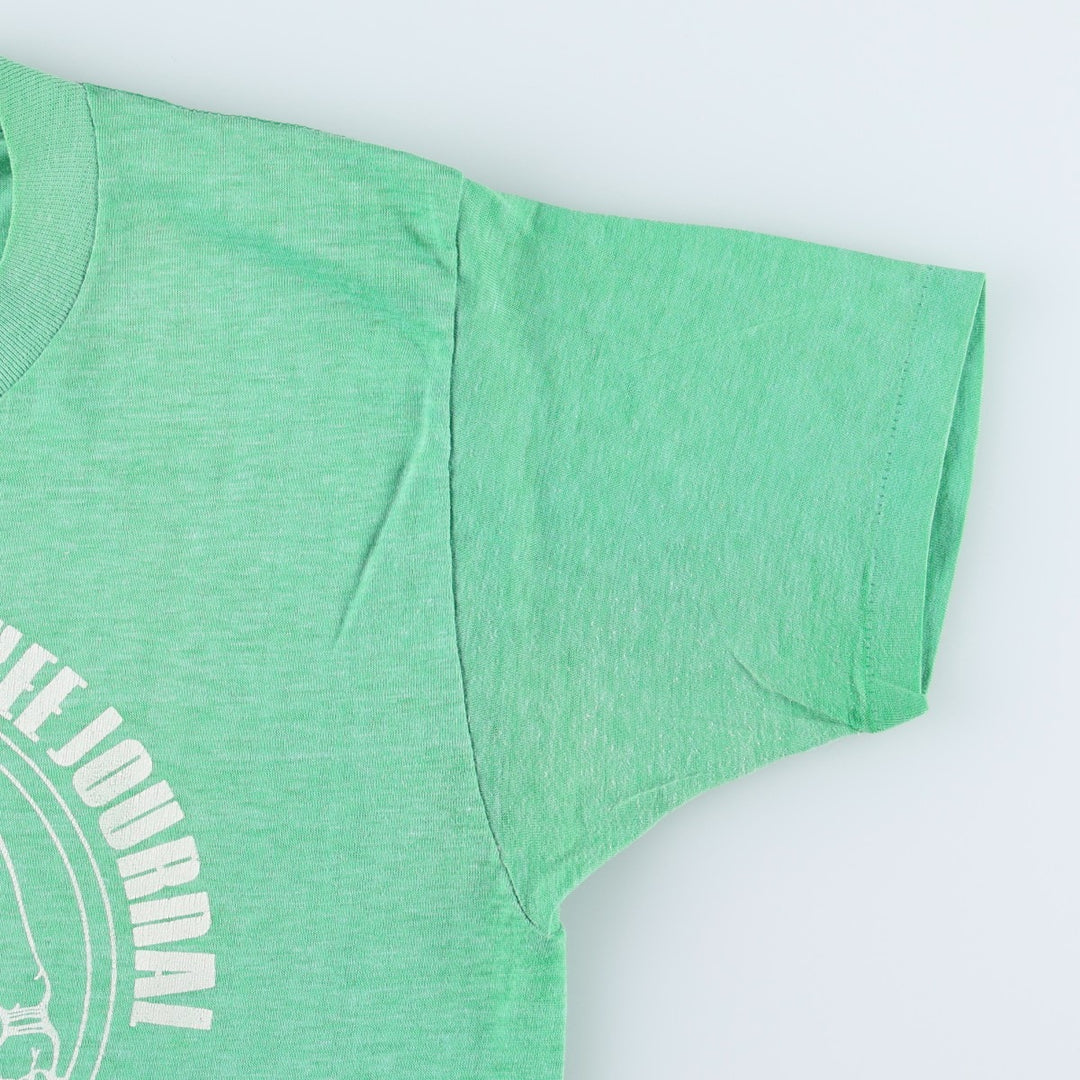 ~90'S Print T-shirt, Made in USA, Women's Size M (approx.), Vintage polyester green type Vintage Second Hand