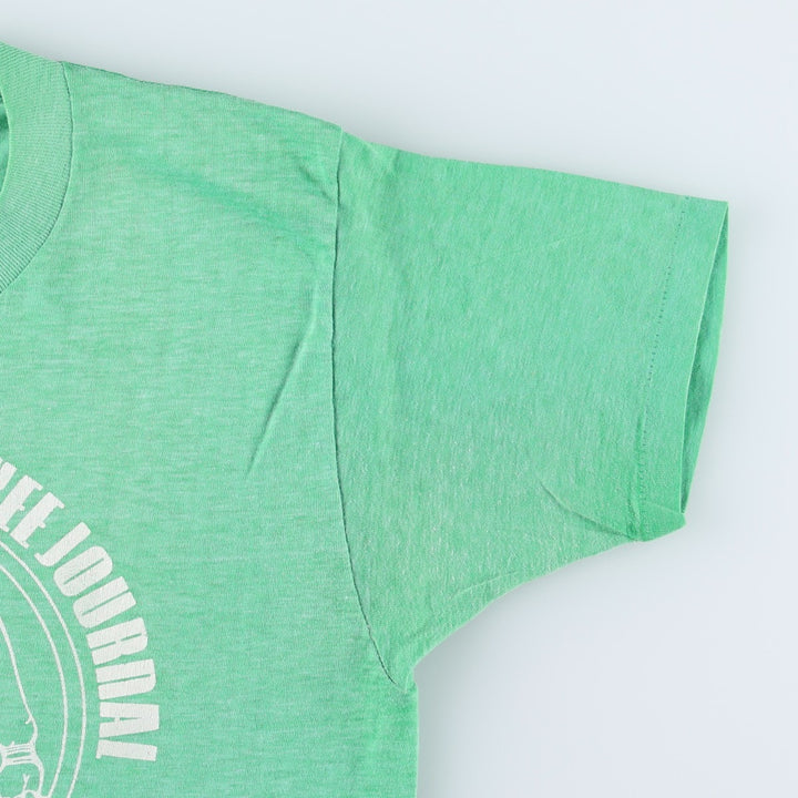 ~90'S Print T-shirt, Made in USA, Women's Size M (approx.), Vintage polyester green type Vintage Second Hand
