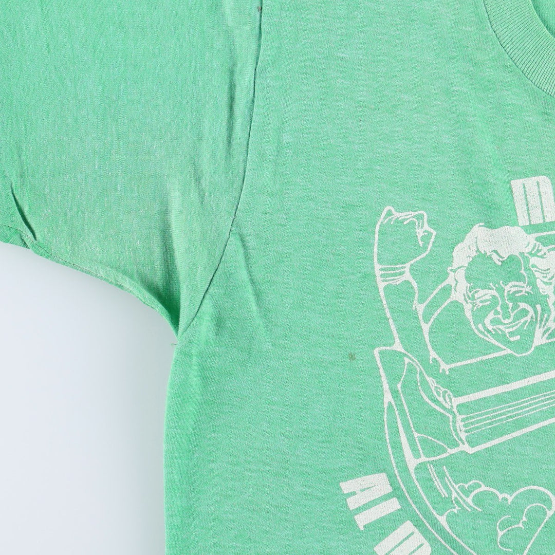 ~90'S Print T-shirt, Made in USA, Women's Size M (approx.), Vintage polyester green type Vintage Second Hand