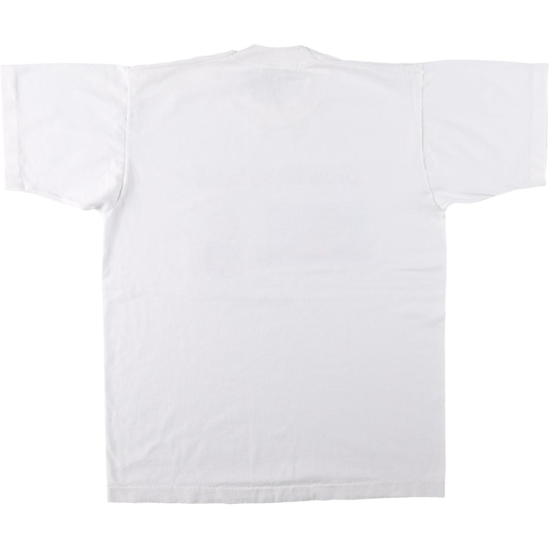 90s-00'S Fruit of the Loom "Who's that?" Photo T-shirt, Women's Size L (approx.) cotton white type Vintage Second Hand