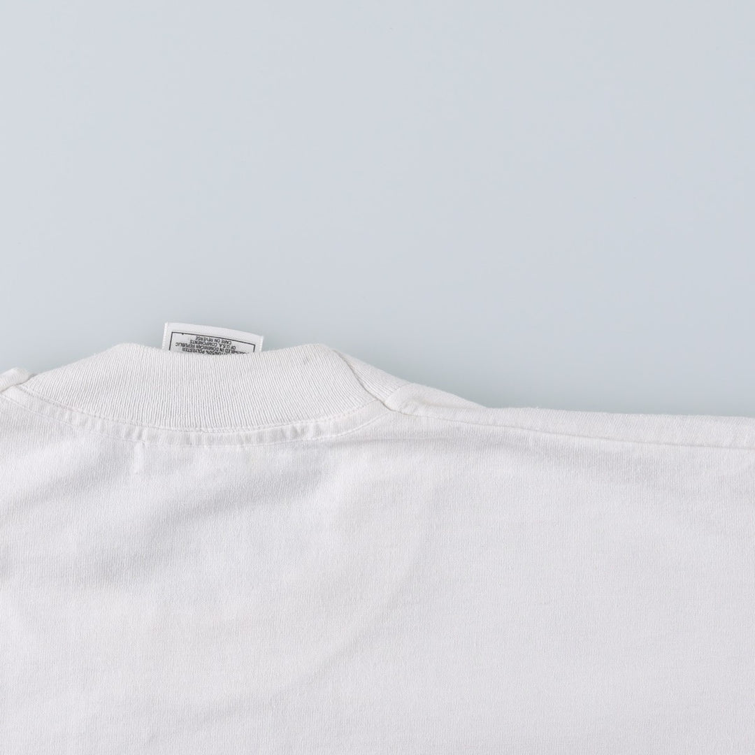 90s-00'S Fruit of the Loom "Who's that?" Photo T-shirt, Women's Size L (approx.) cotton white type Vintage Second Hand