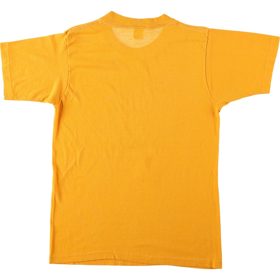 80'S Velva Sheen Print T-Shirt, Made in USA, Women's Size S (Equivalent), Vintage polyester yellow type Vintage Second Hand