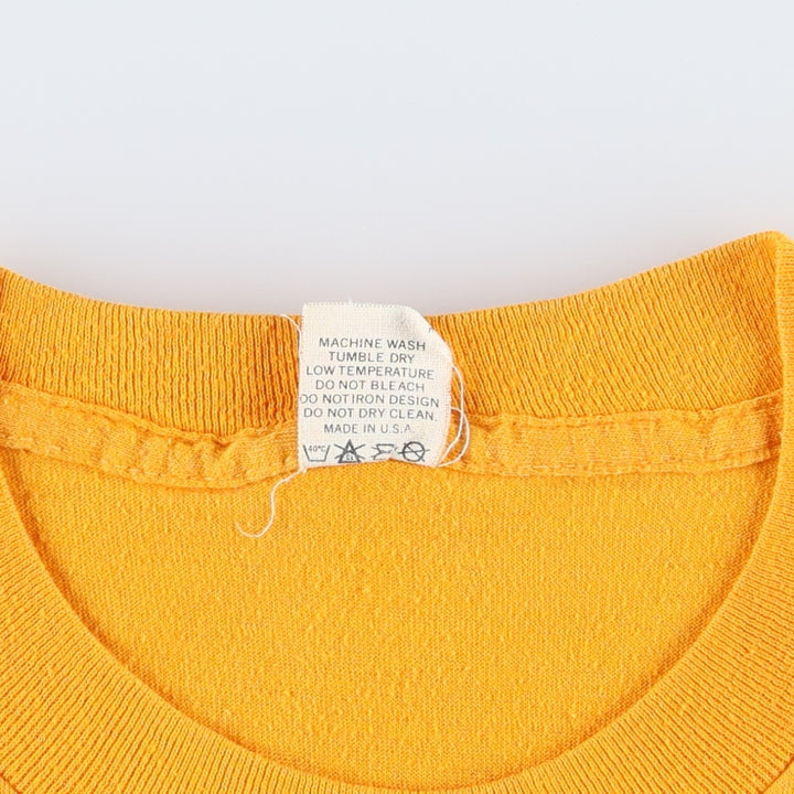 80'S Velva Sheen Print T-Shirt, Made in USA, Women's Size S (Equivalent), Vintage polyester yellow type Vintage Second Hand