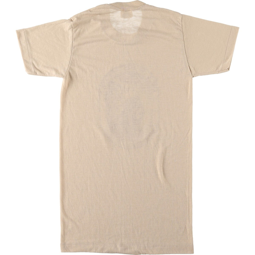 ~80'S Stedman Fashion T Print T-Shirt, Made in USA, Women's Size S (approx.), Vintage polyester Beige type Vintage Second Hand