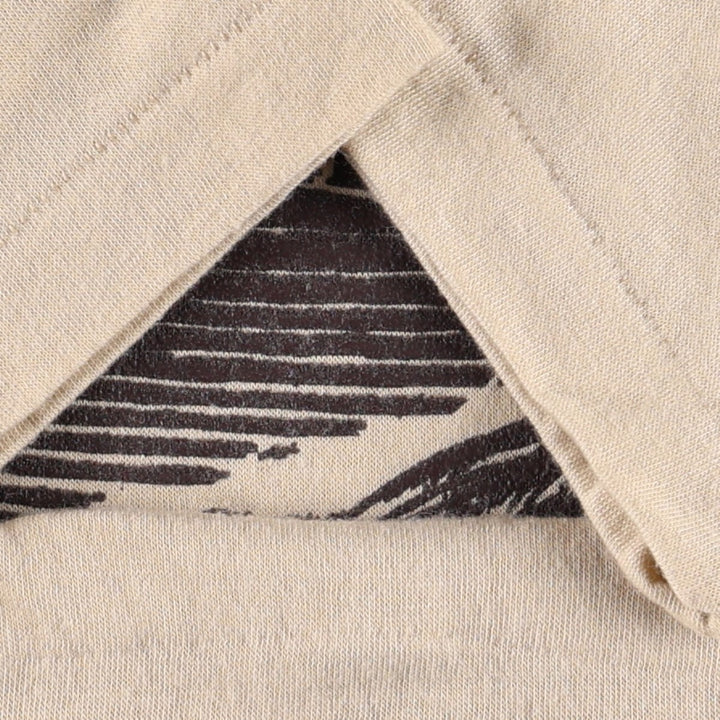 ~80'S Stedman Fashion T Print T-Shirt, Made in USA, Women's Size S (approx.), Vintage polyester Beige type Vintage Second Hand