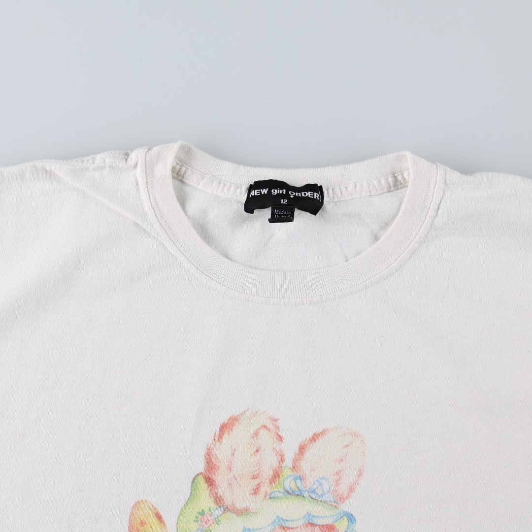 NEW girl ORDER Print T-shirt, Made in the UK, Women's XXL equivalent. unclear white type Vintage Second Hand